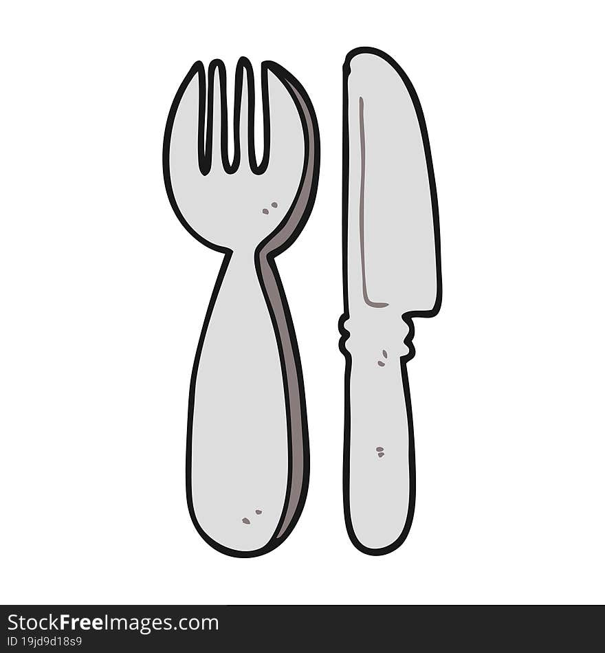 cartoon knife and fork