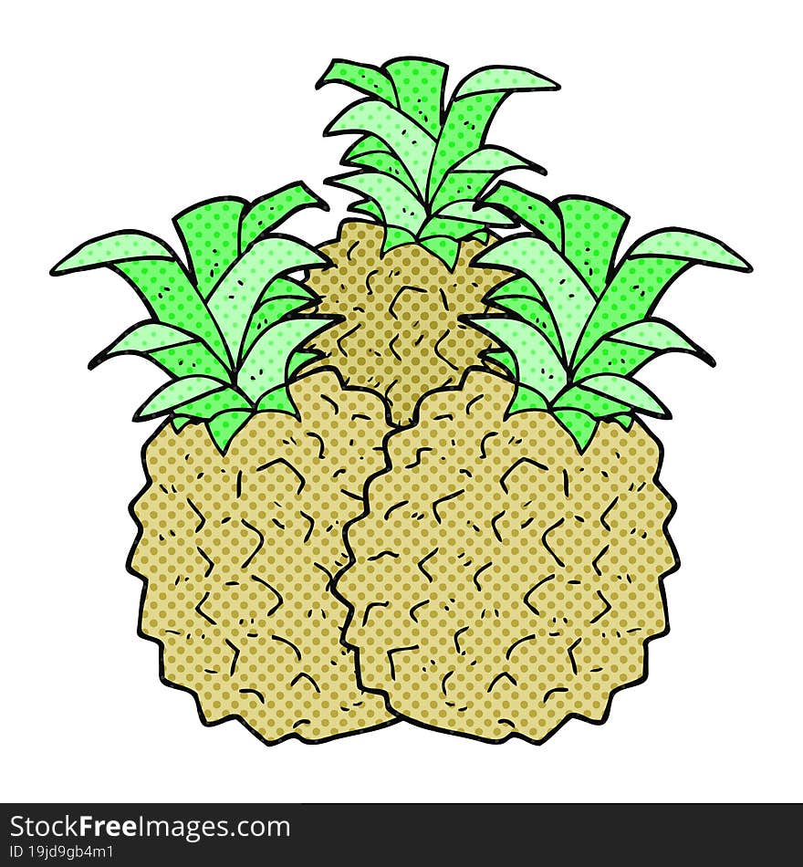 comic book style cartoon pineapple