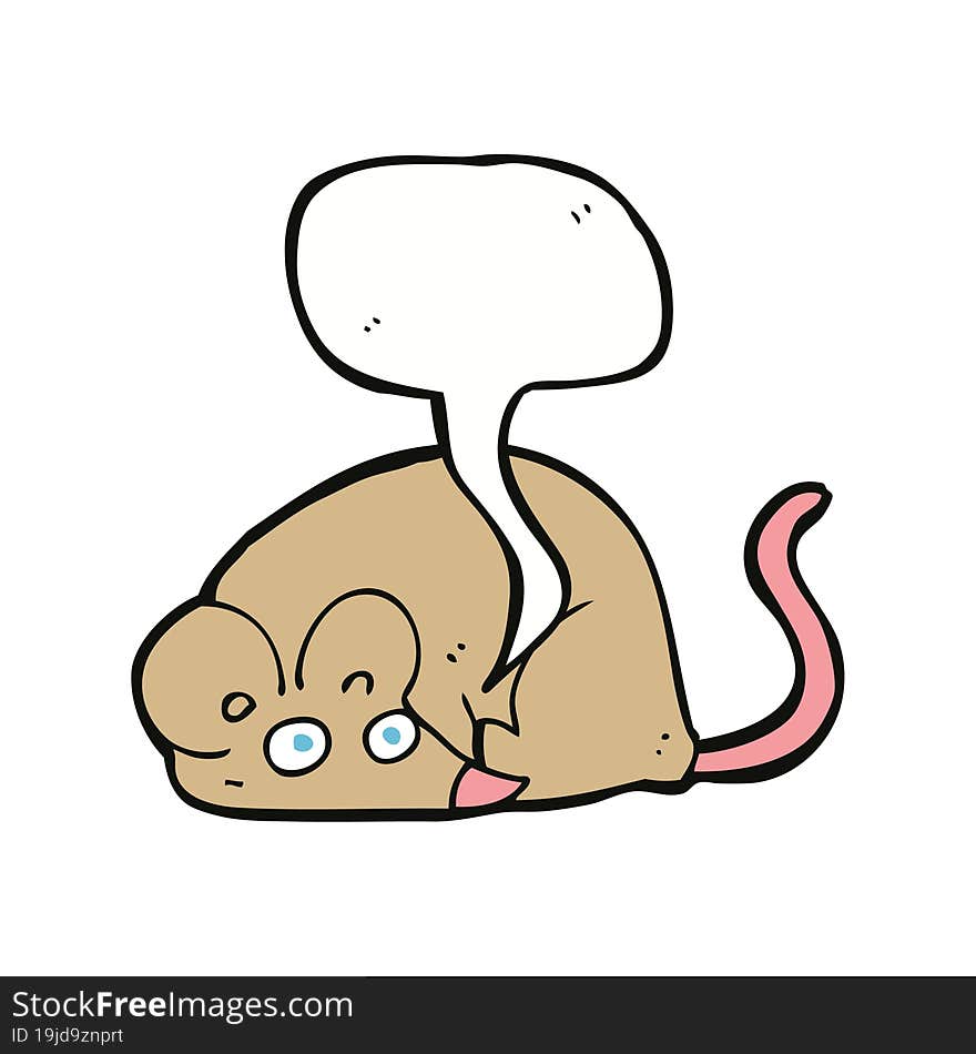 cartoon mouse with speech bubble