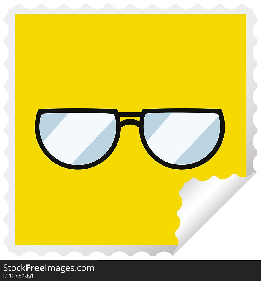 spectacles graphic square sticker stamp. spectacles graphic square sticker stamp