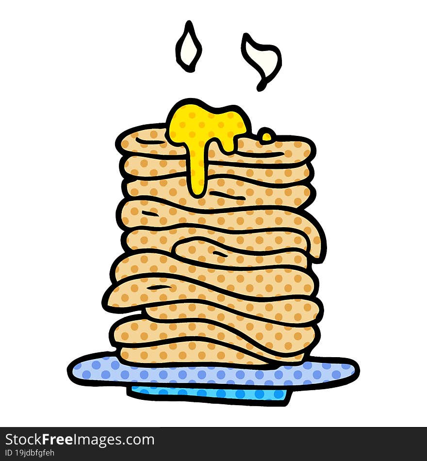 cartoon doodle stack of pancakes