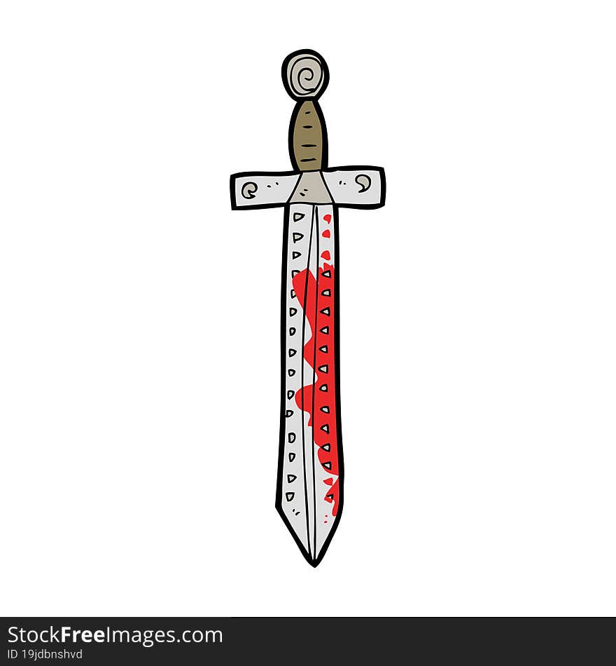 cartoon blood splattered sword