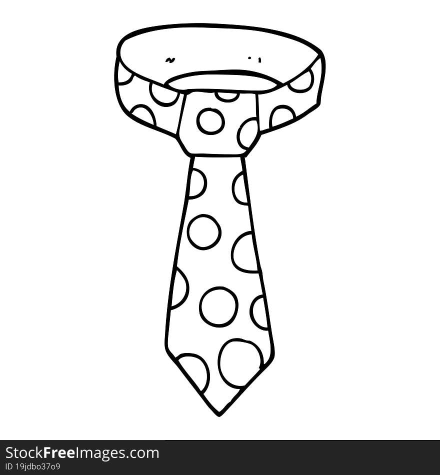 Line Drawing Cartoon Patterned Tie