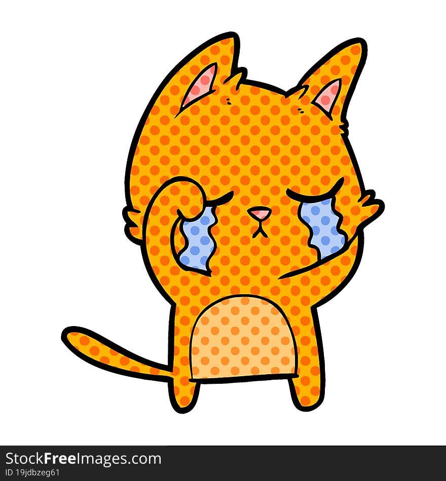 crying cartoon cat. crying cartoon cat