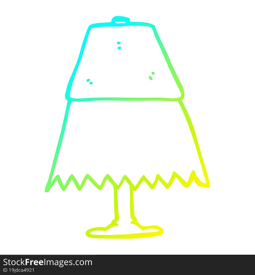 cold gradient line drawing of a cartoon table lamp