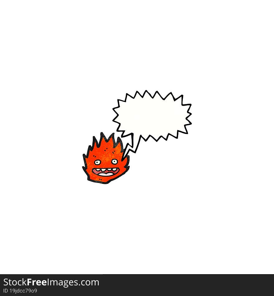 cartoon happy little fire