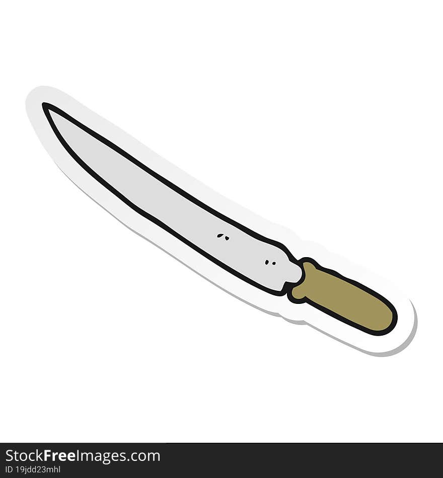 sticker of a cartoon kitchen knife