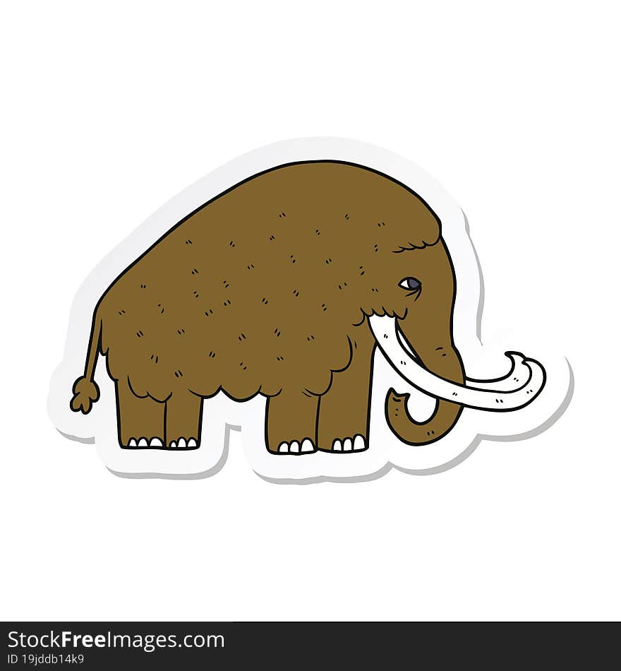 sticker of a cartoon mammoth