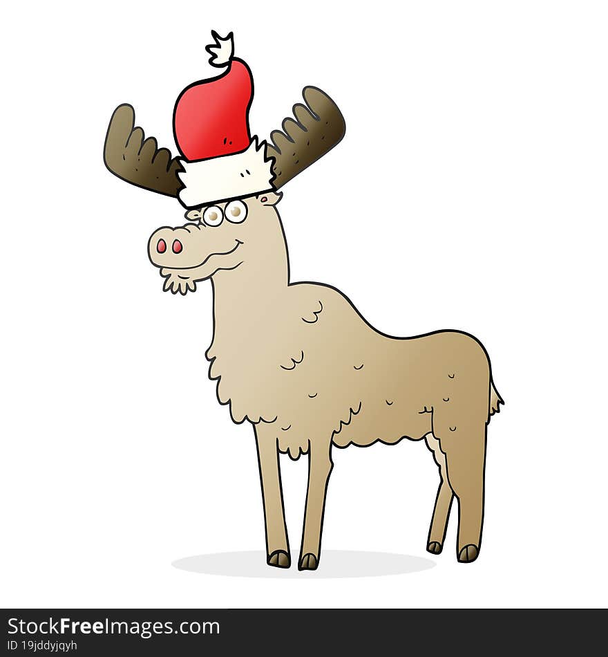 Cartoon Christmas Moose