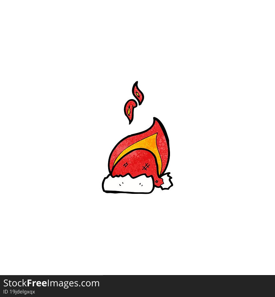 cartoon flaming christmas hat