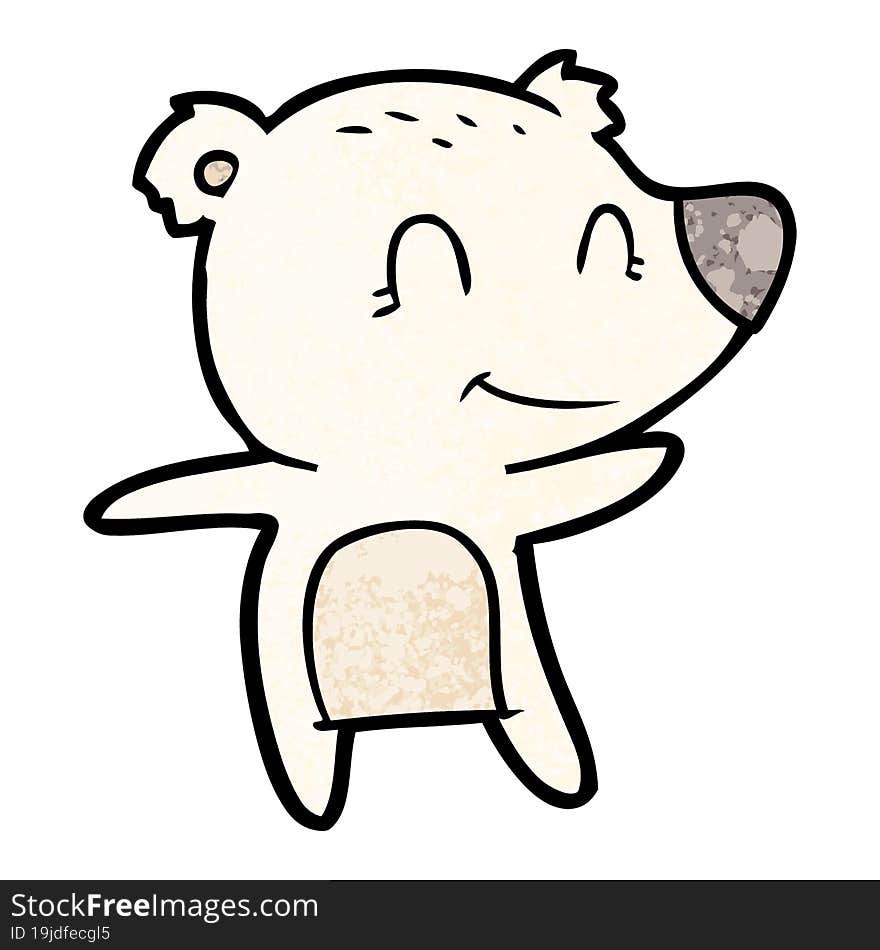 smiling polar bear cartoon. smiling polar bear cartoon