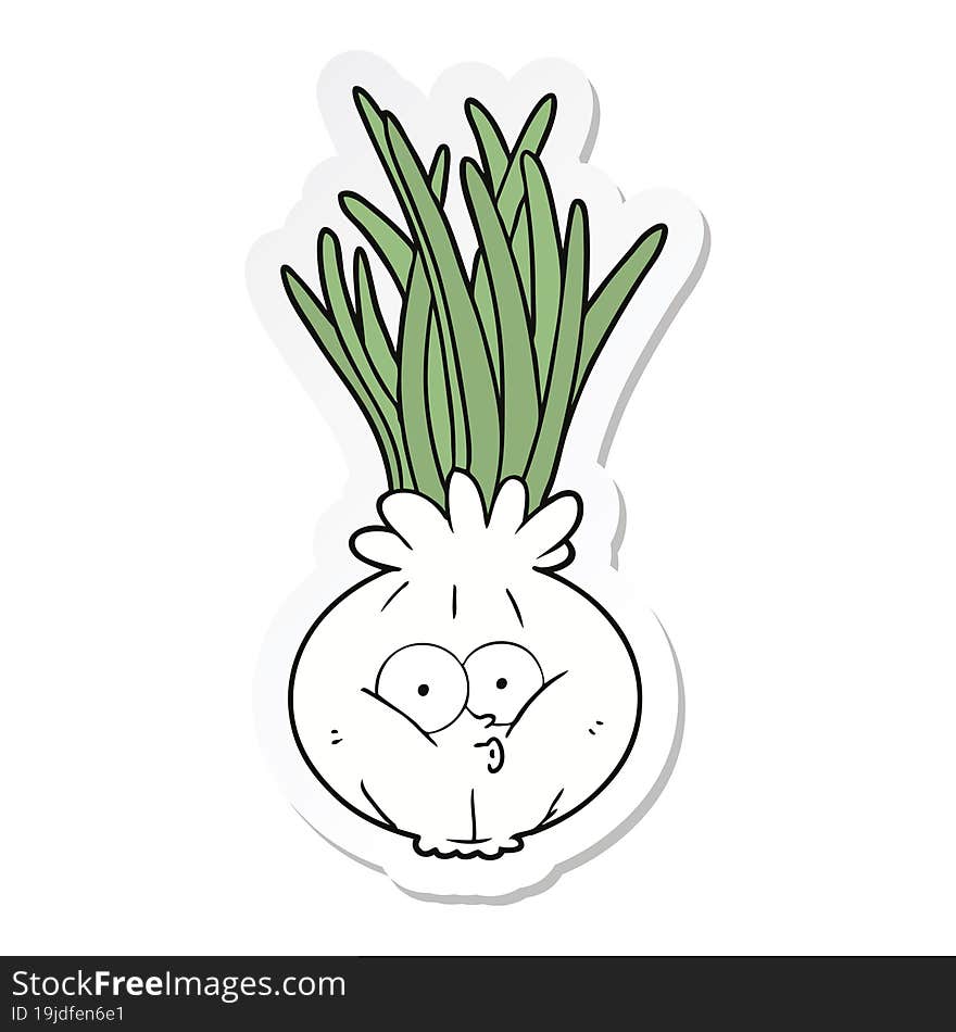 Sticker Of A Cartoon Onion