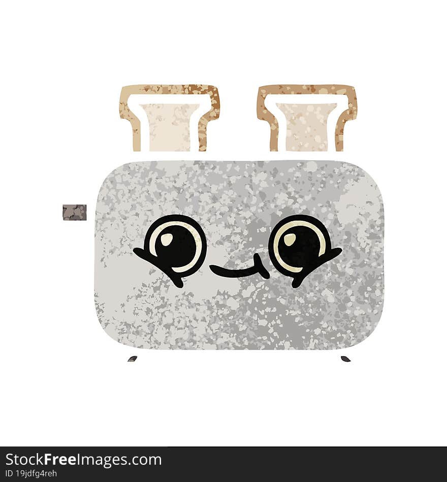 retro illustration style cartoon of a toaster