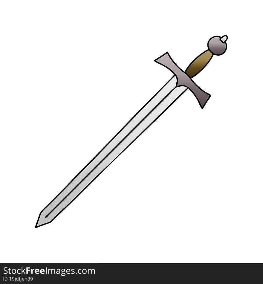 Quirky Gradient Shaded Cartoon Sword