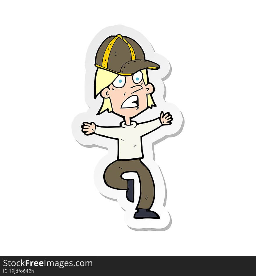 Sticker Of A Cartoon Scout