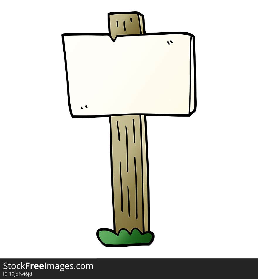 cartoon doodle sign post