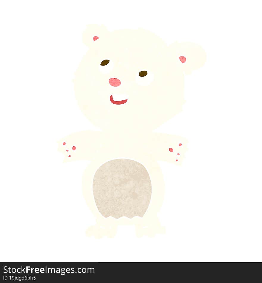 cartoon happy little polar bear