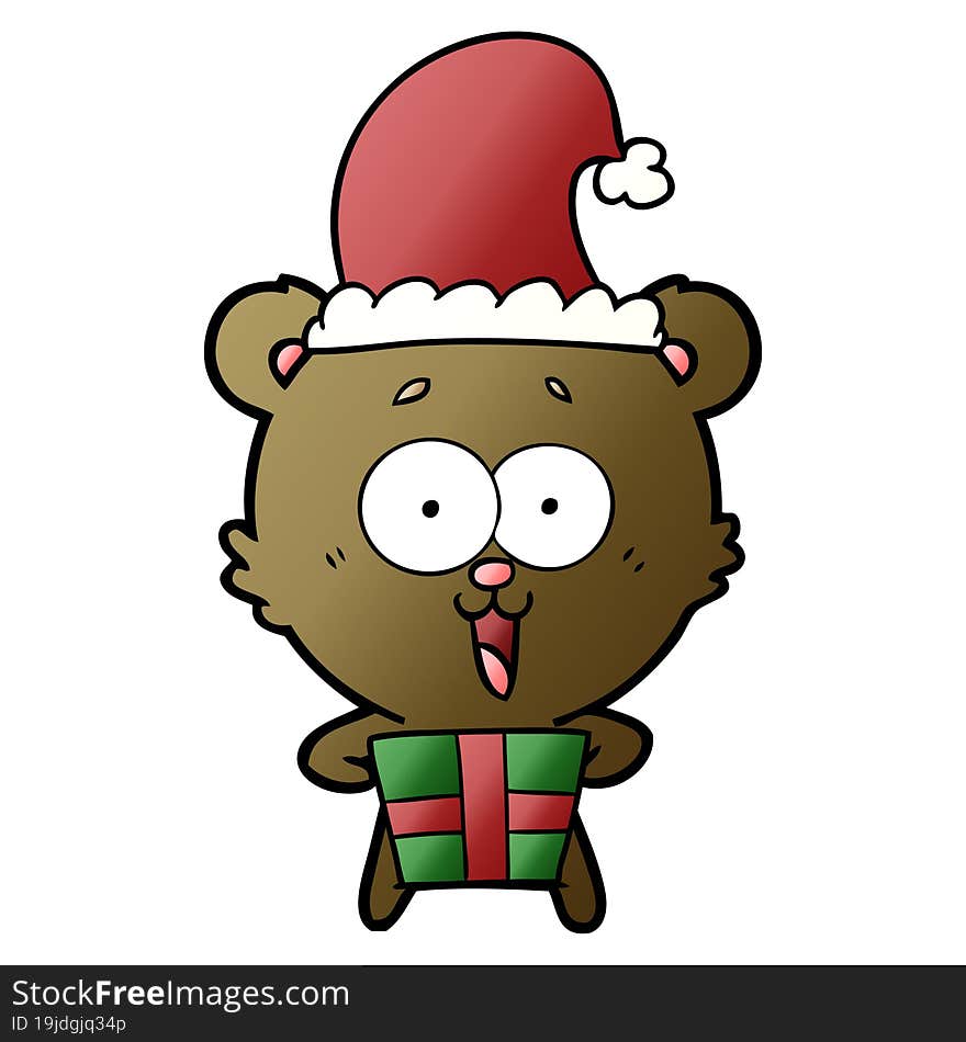 laughing christmas teddy  bear cartoon. laughing christmas teddy  bear cartoon