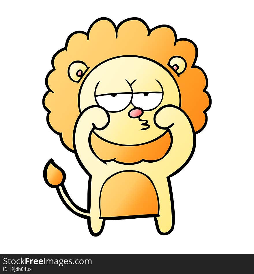 cartoon bored lion. cartoon bored lion