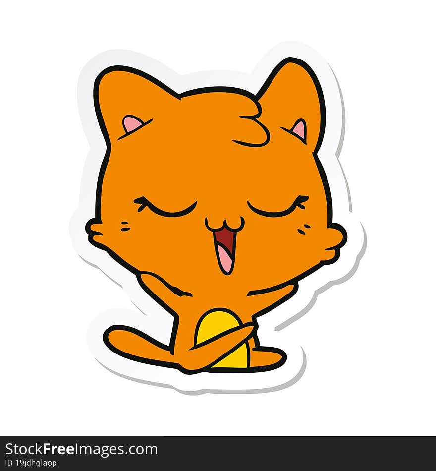 Sticker Of A Cartoon Cat