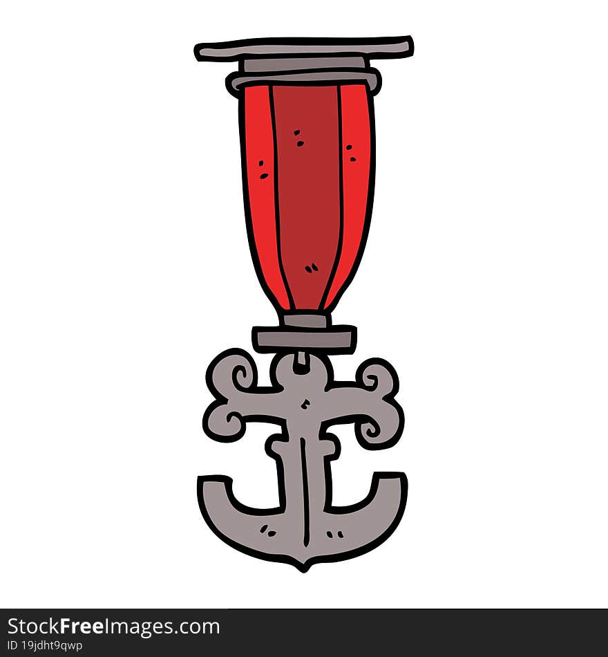 cartoon doodle sailor medal