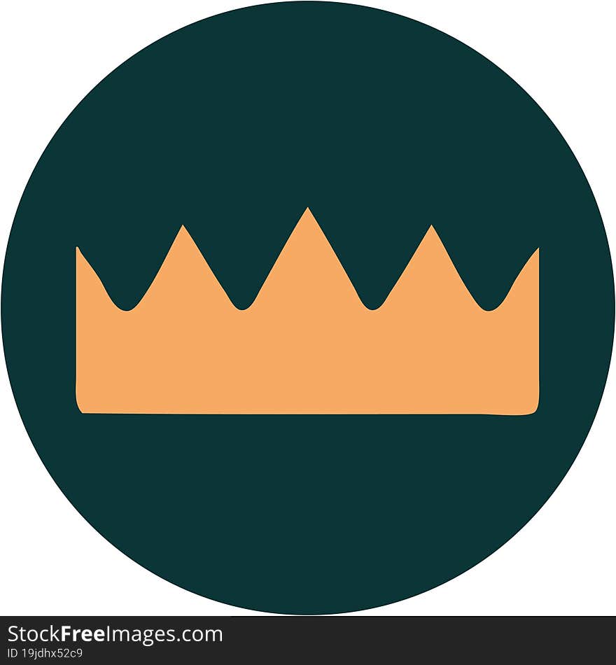 iconic tattoo style image of a crown. iconic tattoo style image of a crown