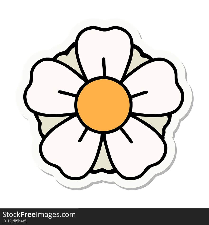 tattoo style sticker of a flower