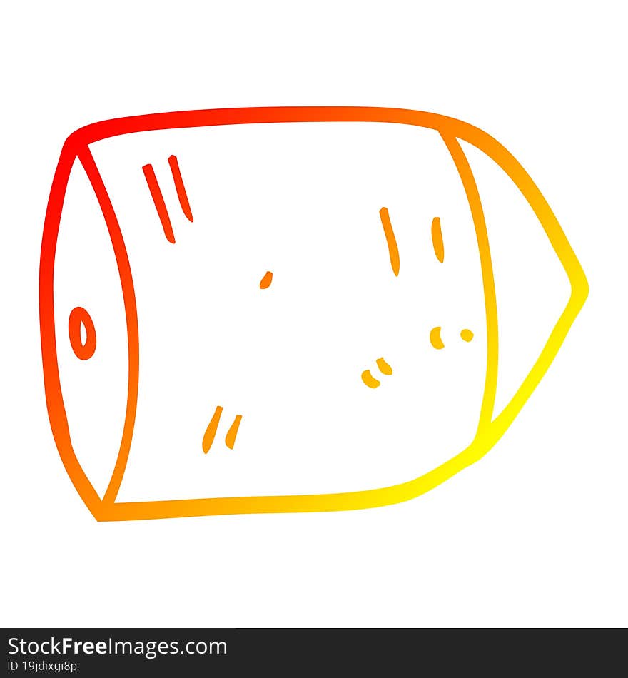 warm gradient line drawing cartoon big bullet