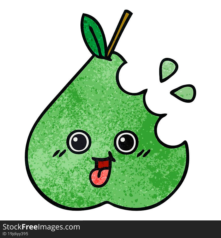 retro grunge texture cartoon pear