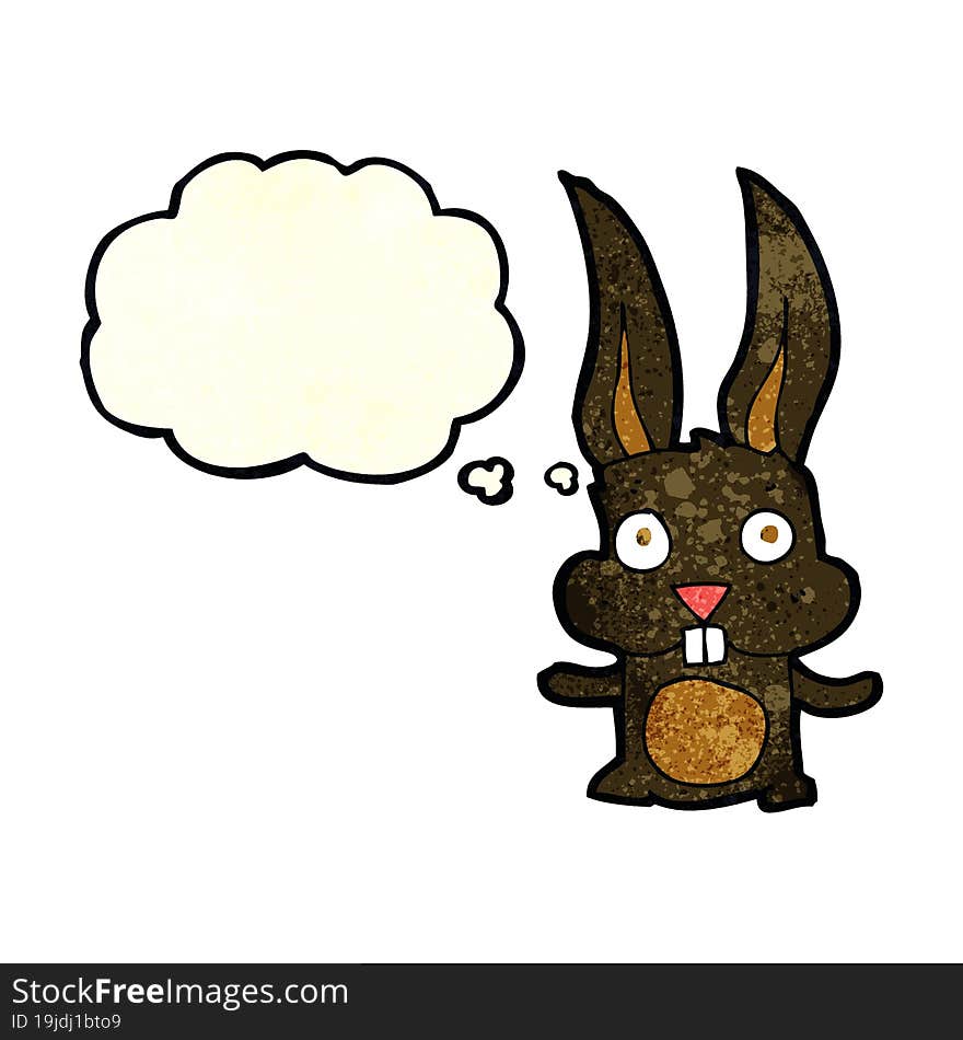 cartoon rabbit with thought bubble