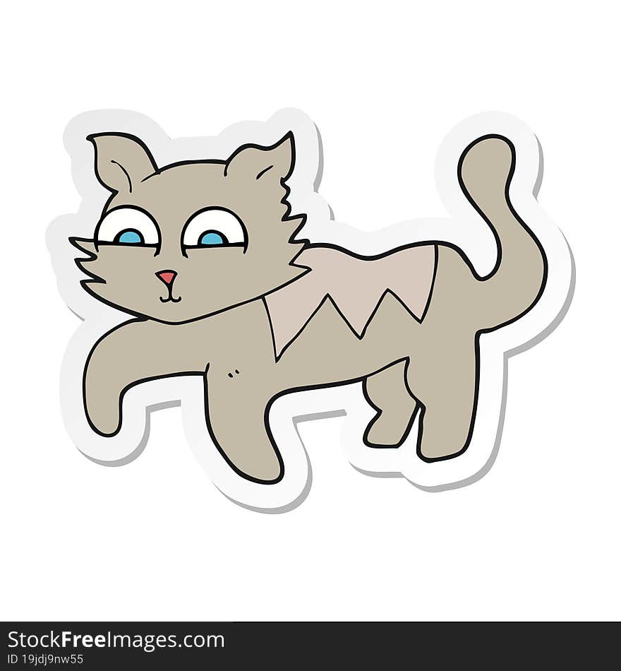 Sticker Of A Cartoon Cat