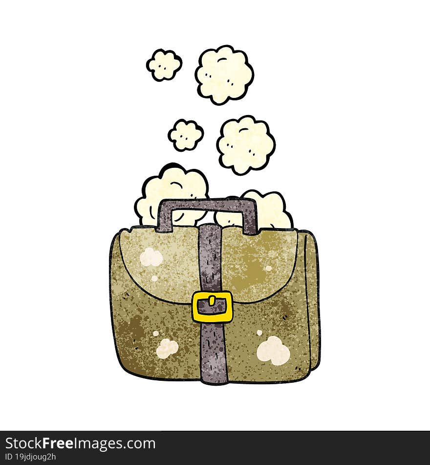 textured cartoon old work bag