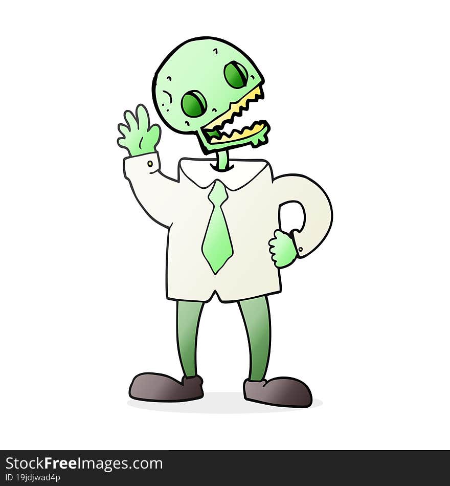 cartoon zombie businessman