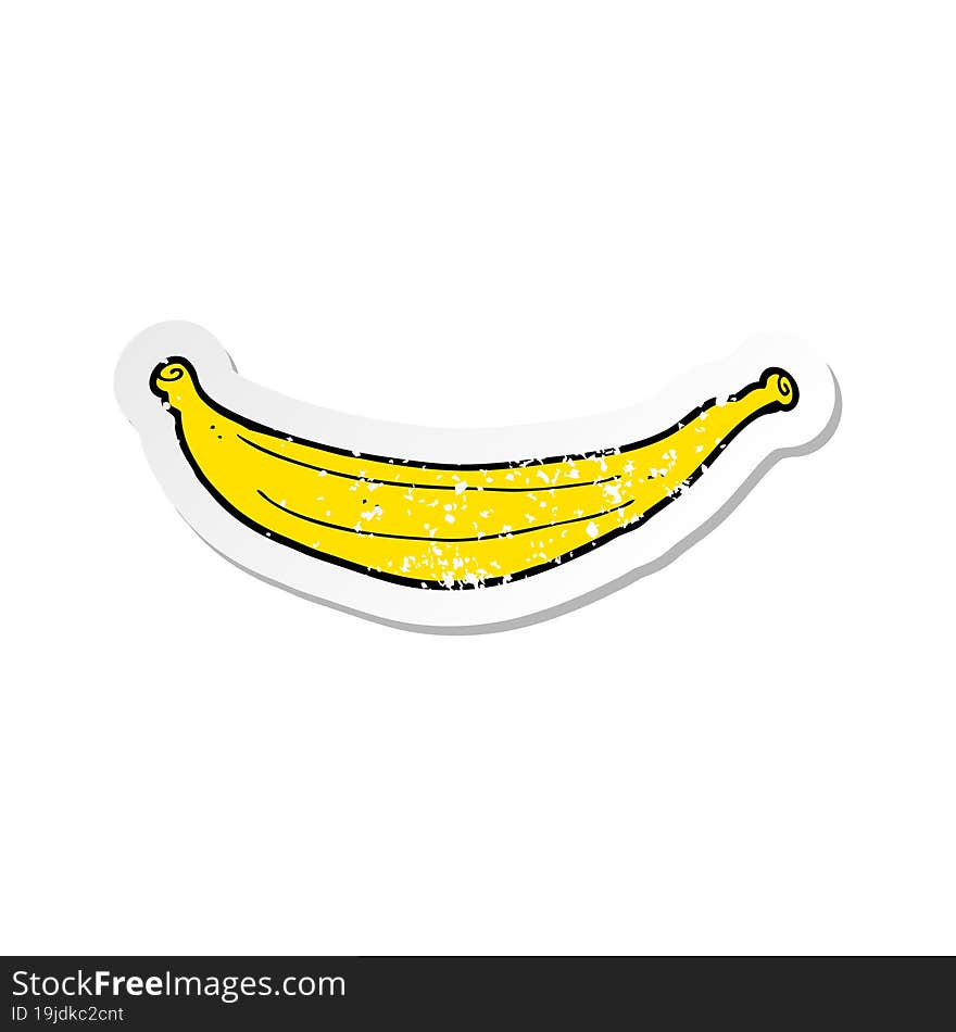 retro distressed sticker of a cartoon banana