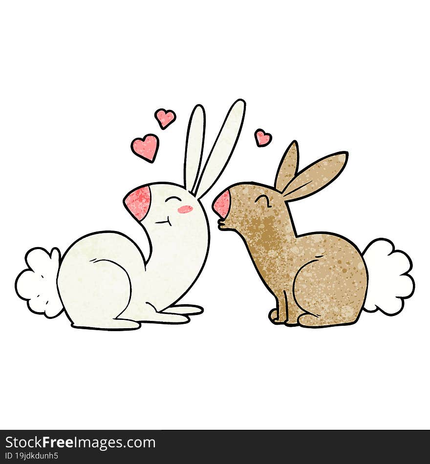 cartoon rabbits in love. cartoon rabbits in love