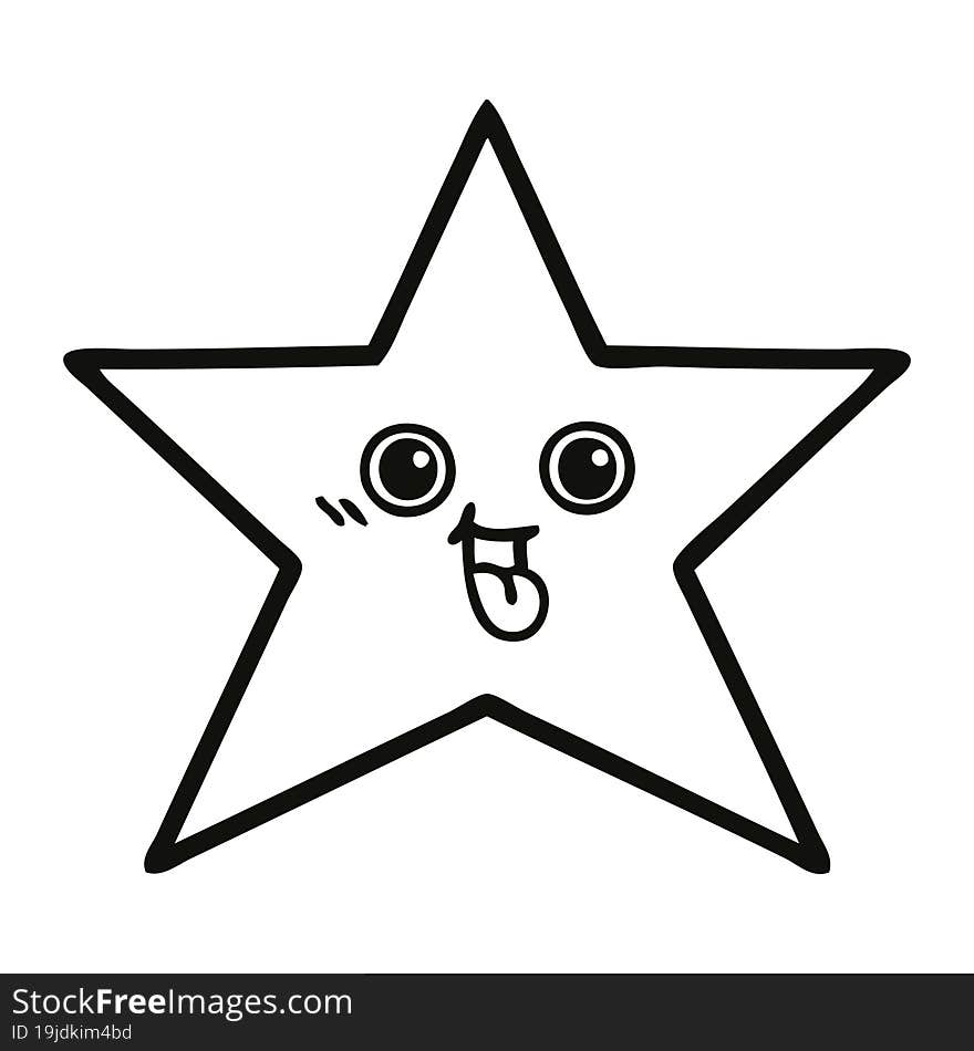 line drawing cartoon star fish