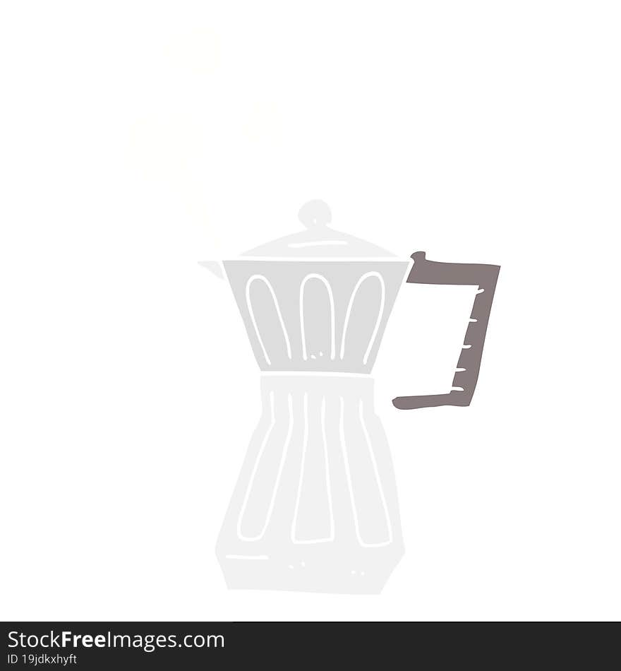 flat color illustration of a cartoon espresso stovetop maker