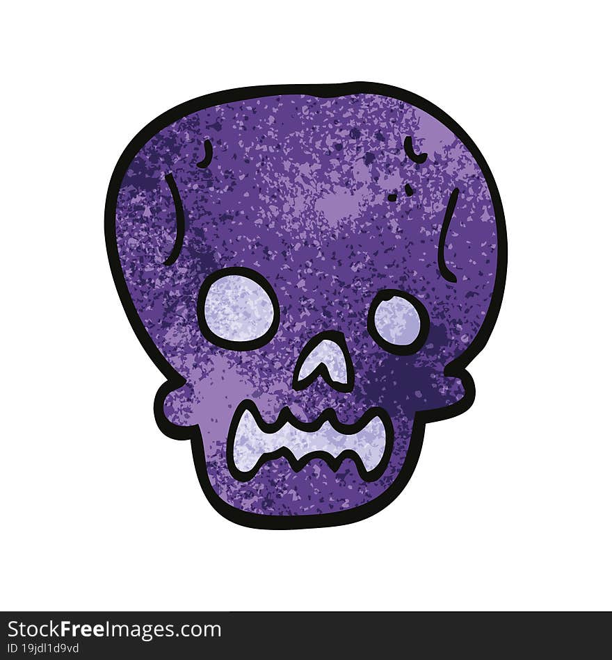 Cartoon Doodle Halloween Skull