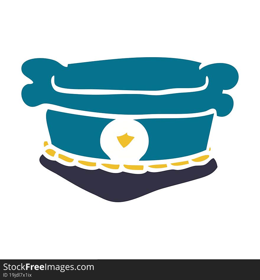 cartoon doodle police hat