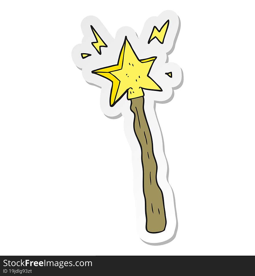 sticker of a cartoon magic wand