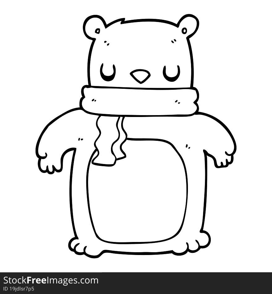 Cartoon Bear With Scarf