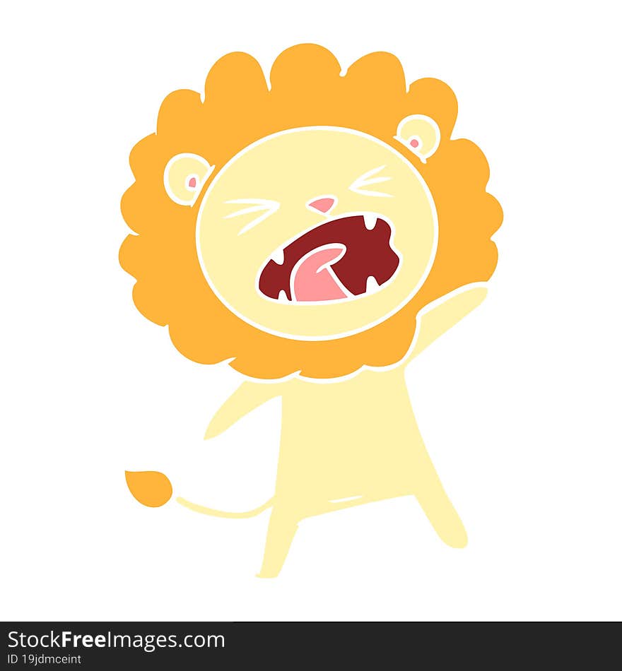 flat color style cartoon lion