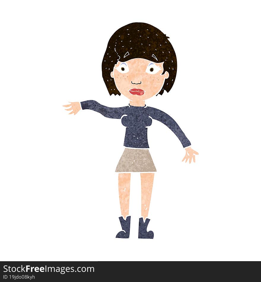 Cartoon Surprised Woman