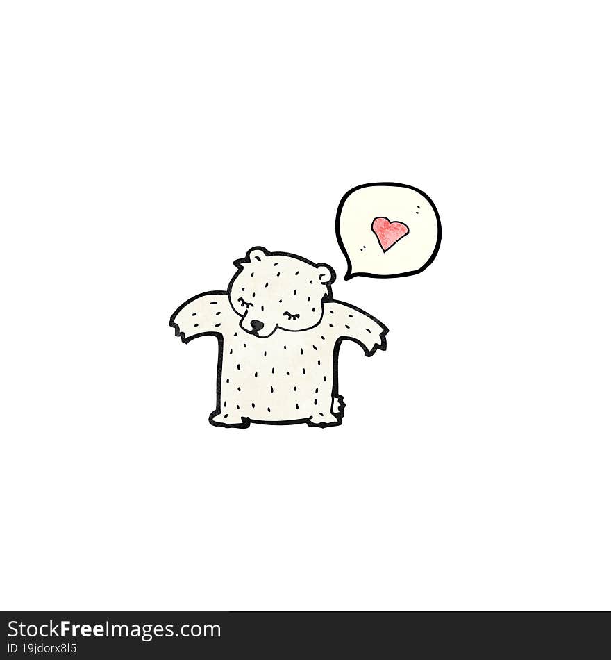 Cartoon Polar Bear With Love Heart