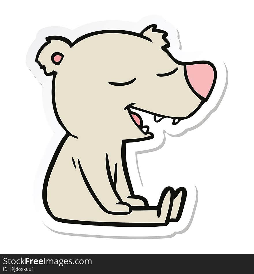 Sticker Of A Cartoon Bear