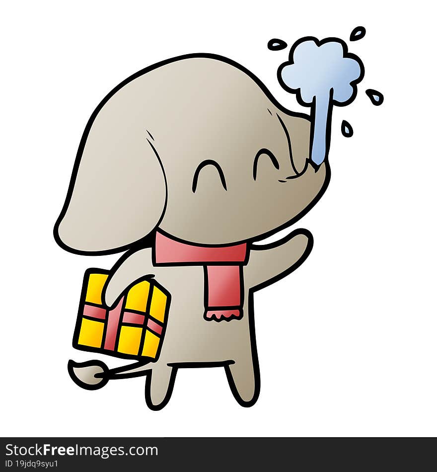 cute cartoon elephant spouting water. cute cartoon elephant spouting water