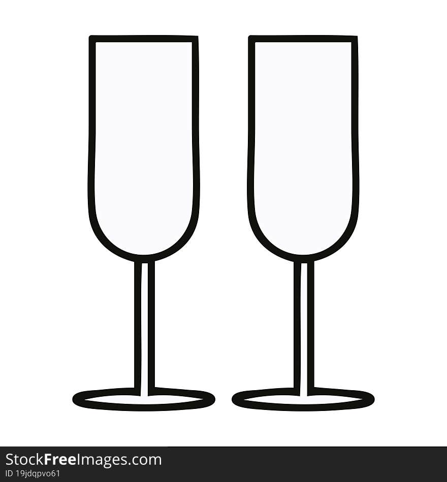 cute cartoon champagne flutes