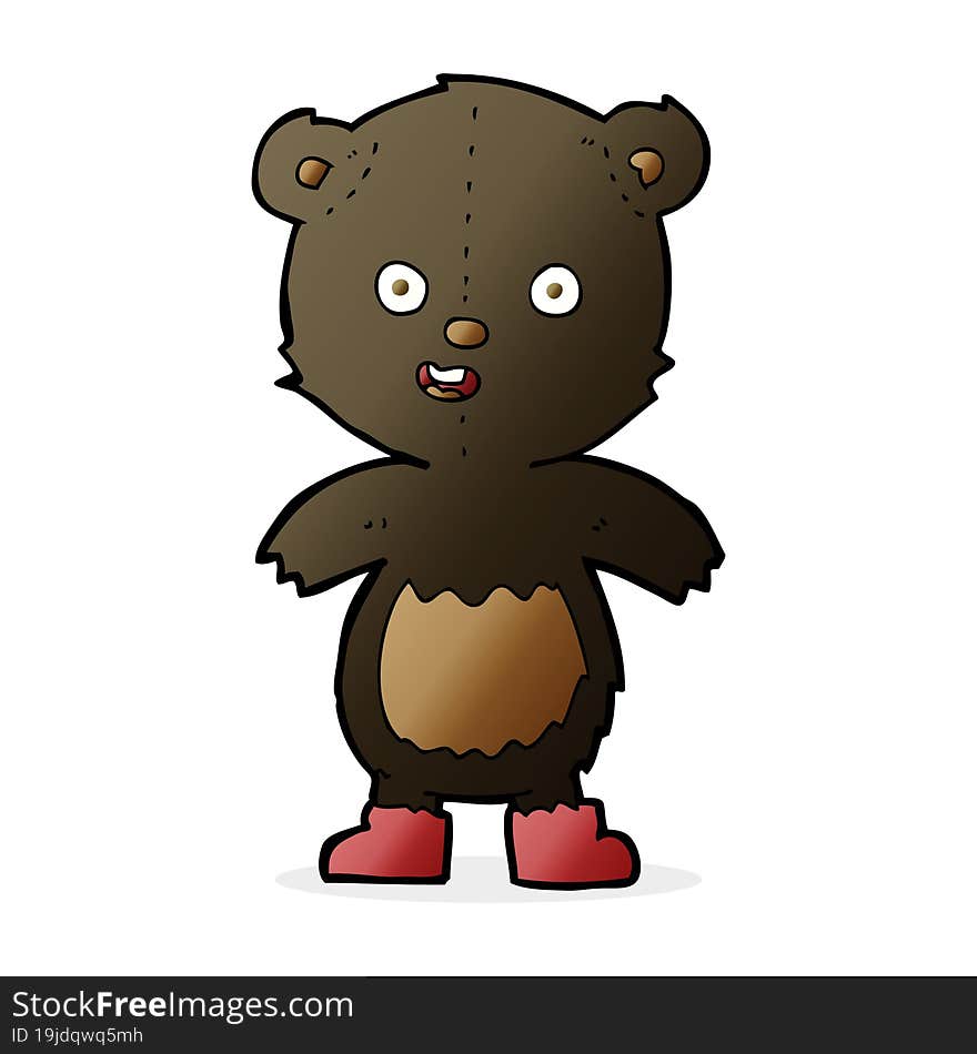 Cartoon Happy Teddy Bear In Boots