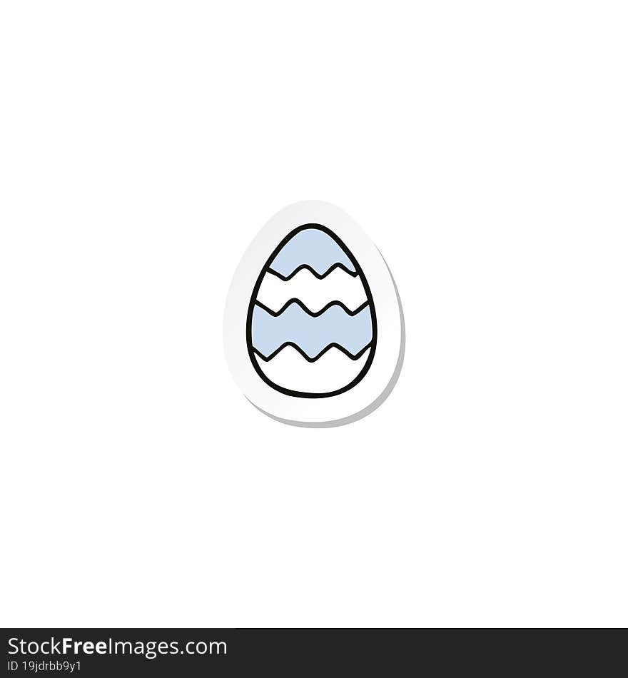 sticker of a cartoon painted easter egg