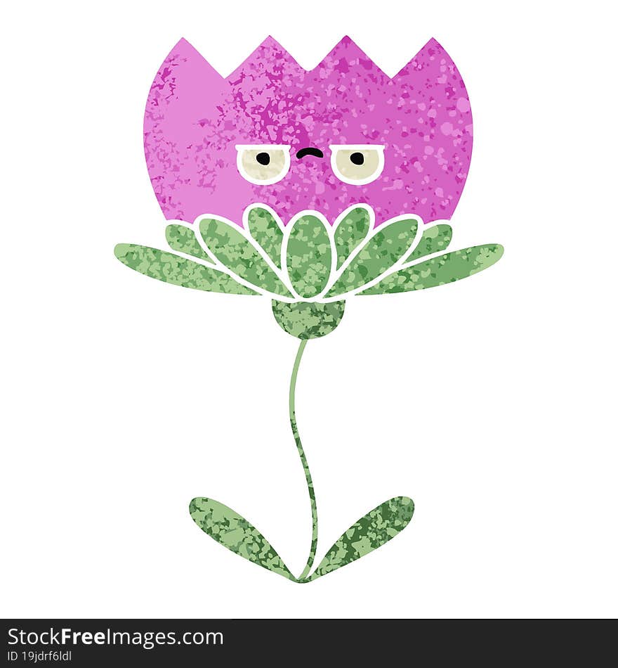 retro illustration style cartoon of a flower